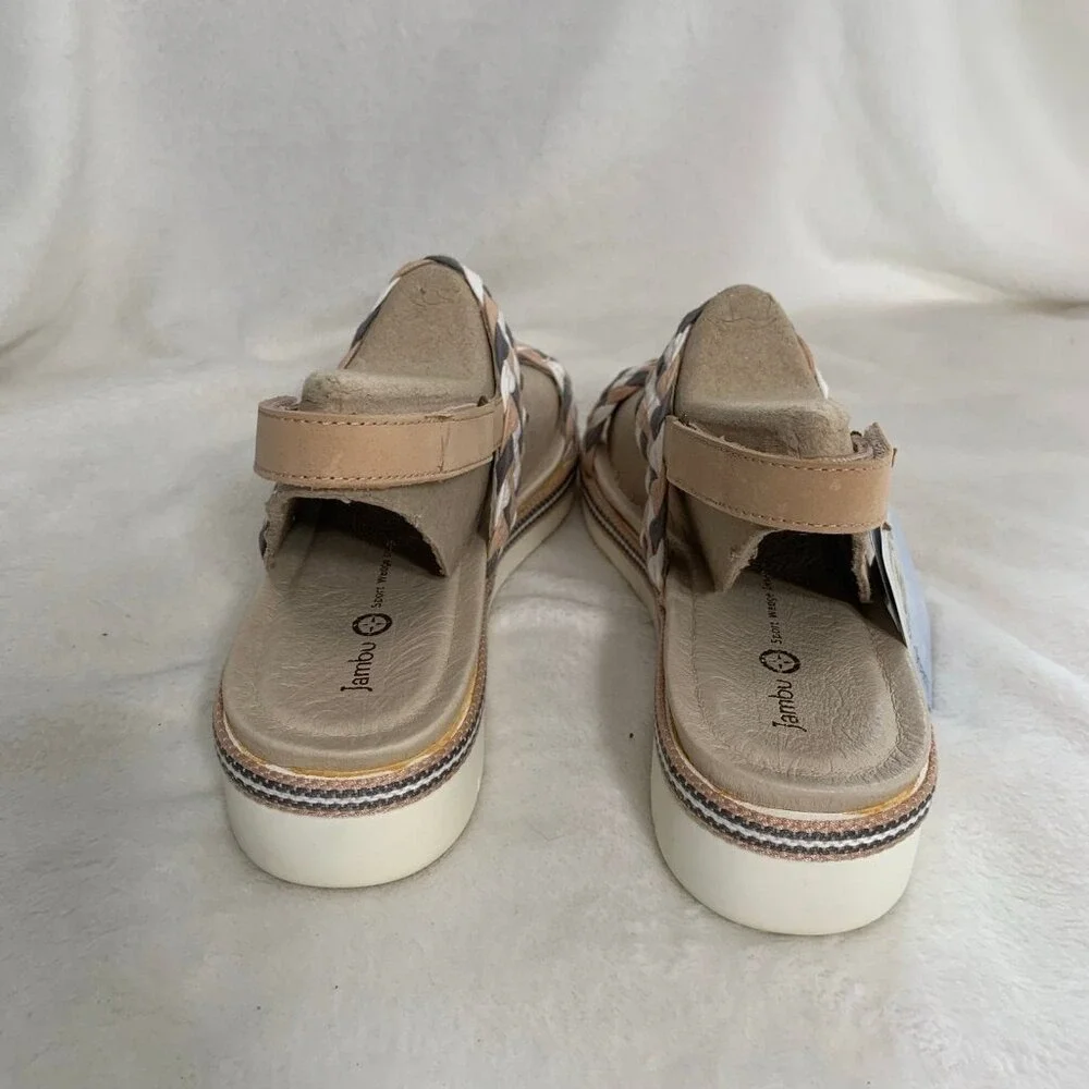 NEW‎ Jambu Ocean City Sandals Womens 11 Tan Braided Sport Wedge WJ18OCC84